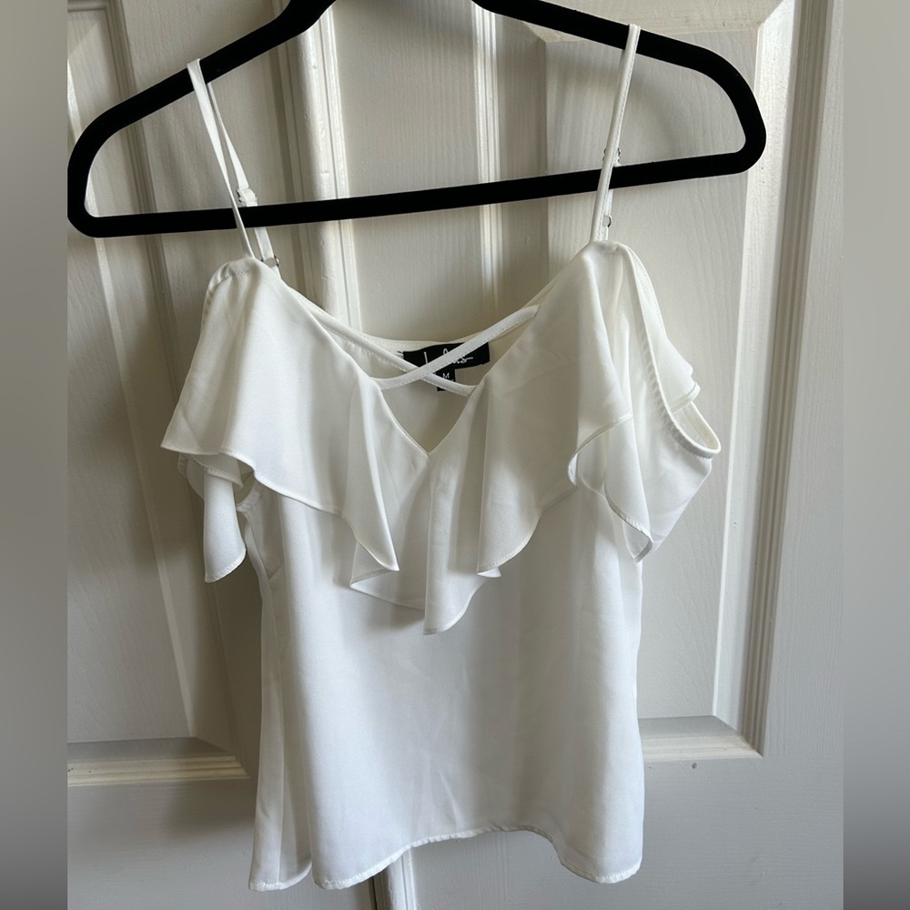 *White* Lulu’s Off the Shoulder Top, Size M - Picture 3 of 6